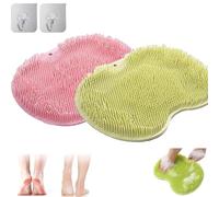 Solespa Hands-Free Silicone Foot Scrubber Mat, Solespa Foot Scrubber, with Non-Slip Suction Cups Suction Cups and Drain Holes, Non Slip, Easy to Clean (2Pcs Mix B)