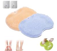 Solespa Hands-Free Silicone Foot Scrubber Mat, Solespa Foot Scrubber, with Non-Slip Suction Cups Suction Cups and Drain Holes, Non Slip, Easy to Clean (2Pcs Mix C)