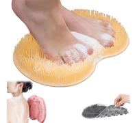 Solespa Tapis de bain mains libres en silicone pour pieds et dos avec ventouses antidérapantes, tapis de spa exfoliant pour les pieds, tapis de douche pour hommes et femmes (jaune)