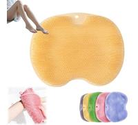 Solespa Tapis de nettoyage pour pieds en silicone mains libres, tampon de nettoyage pour le dos et le dos avec ventouses antidérapantes, améliore la circulation des pieds (jaune)