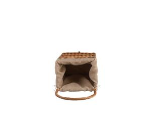 Solette panier de cheminée en osier avec bordure en jute roulettes et poignée TheWickerStories