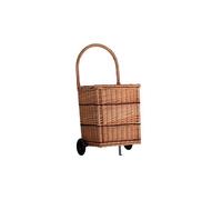 Solette panier en osier pour cheminée avec roulettes poignée et couvercle TheWickerStories