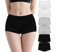 Soleurfe Culotte Fille 10-12 Ans Noir Blanc Gris Shorty Adolescent Boxer Fille Doux pour Un Confort Quotidien à la Maison et à l'École Lot de 6