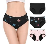 Soleurfe Culotte Menstruelle Adolescente Idéales pour Flux Tres Abondant Culotte Fille en Fibre de Bambou Réutilisable Lavable en Machine avec jusqu'à 12h de Protection Anti-Fuite