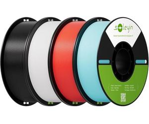 SOLEYIN Filament PLA 1,75 mm, faisceau de 4 kg, filament d'impression 3D PLA, précision dimensionnelle +/- 0,02 mm, soigneusement enroulé, convient à la plupart des imprimantes 3D FDM (noir et blanc