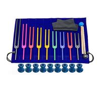 Solfeggio Lot de 9 diapasons colorés en alliage d'aluminium pour thérapie vocale Bleu