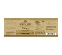 Solgar Comprimés Selenium 200mcg 50 Unités