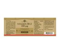 Solgar Comprimés Vit B12 100mcg 100 Unités
