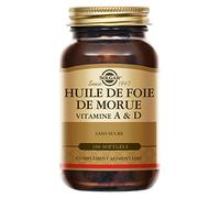 Solgar Huile de Foie de Morue - Vitalité - Défenses Immunitaires - Acides Gras - Vitamine A et Vitamine D - Complément Alimentaire - Flacon de 100 softgels