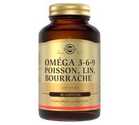 Solgar Omega 3-6-9 - Cardiovasculaire - Acides Gras - Poisson, Lin, Bourrache - Complément Alimentaire - Flacon de 60 capsules