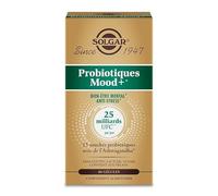 Solgar Probiotiques Mood+ avec Ashwagandha - 25 Milliards d'UFC Garantis - Microbiote Intestinal - 15 Souches Probiotiques Vivantes - Gastro-Résistant - Complément Alimentaire - 60 Gélules Végétales