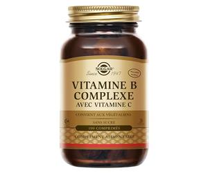 Solgar Vitamine B Complexe avec Vitamine C - Réduction Fatigue - Système Nerveux - Multivitamines B1, B2, B3, B5, B6, B8, B9 & B12 avec Vitamine C - Complément Alimentaire - Flacon de 100 comprimés