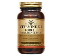 Solgar Vitamine D3 1000 UI à croquer - Défenses naturelles - Immunité - Santé des os - Goût fraise/banane - Complément Alimentaire - Flacon de 100 comprimés à croquer