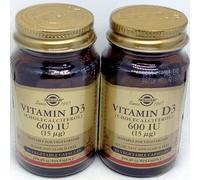 SOLGAR VITAMINE D3 600IU 2 X 60 CAPSULES 07/2027 MAINTIEN OSSATURE NORMALE