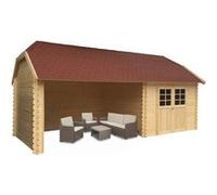 Abri Jardin Bois "York" - 8.88 M² - 2.98 X 2.98 X 3.64 M - 28 Mm