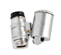 Solid ABS Magnifiers Glass Fluorescent Light and 2 LED Bulbs 80X 100X Zoom Portable Design for Outdoor Use Portable Microscopes