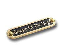 Solid brass Beware of the dog plaque sign. Hand made in England. by ukmade4u