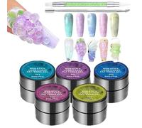 Solid Builder Nail Gel - Nail Extension Sculpting Gel | 5 Piece Builder Set with Non Stick Formula, Pearlescent Art with UV Light Curing, Manicure Enhancement Kit for Salon Practice