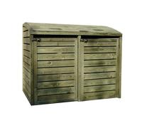 Solid Cache-poubelle double en bois de pin traité 145 x 92 x 95 cm - S752LD