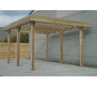 Solid Carport en Bois Autoclave pour Camping Car (506x506cm) - S7763