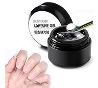Solid Clear Jelly Glue For Press On Nails, Solid Nail Glue Gel For False Nail Tips, Analoguey Nail Glue Gel, Strong Clear Acrylic Nail Tips Solid Gel Nail Glue Nail Art DIY, Need UV Light Cured(4pcs)