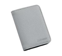 Solid Color Leather Credit Card Case Wallet Simple Bank ID Bus Holder Travel Coin Money Organizer Bags(NO.2-Light Gray)