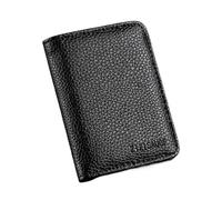 Solid Color Leather Credit Card Case Wallet Simple Bank ID Bus Holder Travel Coin Money Organizer Bags(NO.4-Black)