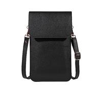 Solid Color Mini Phone Bag - New Korean Version Summer Simple Soft Leather Layer Crossbody(Black)