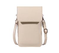 Solid Color Mini Phone Bag - New Korean Version Summer Simple Soft Leather Layer Crossbody(White)