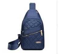 Solid Color Quilted Fanny Pack, 2025 New Women's Crossbody Bags, Women Casual Large Capacity Bags (Dark Blue)