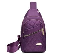 Solid Color Quilted Fanny Pack, 2025 New Women's Crossbody Bags, Women Casual Large Capacity Bags (Purple)