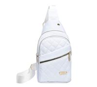 Solid Color Quilted Fanny Pack, 2025 New Women's Crossbody Bags, Women Casual Large Capacity Bags (White)