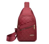 Solid Color Quilted Fanny Pack, 2025 New Women's Crossbody Bags, Women Casual Large Capacity Bags (Wine Red)