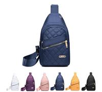 Solid Color Quilted Fanny Pack, Quilted Crossbody Bag For Women, Women Travel Crossbody Bag, Womens Quilteds Chest Bags, Trendy Zipper Sling With Side Pocket (C)