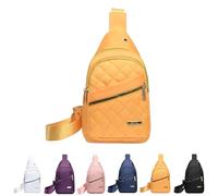 Solid Color Quilted Fanny Pack, Quilted Crossbody Bag For Women, Women Travel Crossbody Bag, Womens Quilteds Chest Bags, Trendy Zipper Sling With Side Pocket (D)
