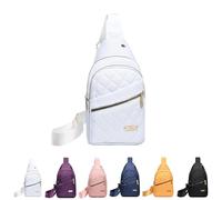 Solid Color Quilted Fanny Pack, Quilted Crossbody Bag For Women, Women Travel Crossbody Bag, Womens Quilteds Chest Bags, Trendy Zipper Sling With Side Pocket (F)