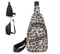 Solid Color Quilted Fanny Pack, Simple Ladies Chest Bag, Women's Fashion Casual Shoulder Crossbody Bags (Leopard)