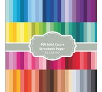 Solid Color Scrapbook Paper Book - 100 Double-Sided Craft Sheets: Colorful Decorative Paper Pad for Scrapbooking, Cardmaking, Journals, Collage & DIY Crafts