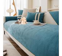 Solid Color Sofa Couch Covers Thickened Chenille Couch Covers for 2 3 4 Cushion Couch Universal Sectional Couch Cover L Shape Washable Non Slip Sofa Slipcover,Green,70 * 120cm/27.6 * 47in(Blue,110*180