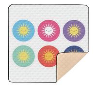 Solid - Color Sun Sticker Series Grand tapis antidérapant pour salle de sport et d'activités pour le sol, résistant à l'eau, tapis d'activités pour nouveau-nés, bébés, nourrissons, tout-petits, 127 x