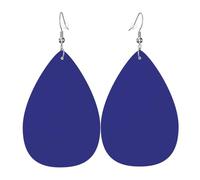 Solid Color1 Boucles d'oreilles en cuir en forme de larme pour femme - Boucles d'oreilles pendantes légères en PVC avec crochets en argent 925, imprimés double face | Cadeau hypoallergénique