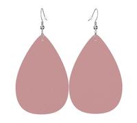 Solid color33 Boucles d'oreilles en cuir en forme de larme pour femme - Boucles d'oreilles pendantes légères en PVC avec crochets en argent 925, imprimés double face | Cadeau hypoallergénique