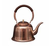 Solid Copper Tea Kettle Stovetop, Vintage Copper Teapot for Fast Boiling Water, Easy Clean Tea Maker Pot Compatible with Induction Electric Gas Stoves, Classic Kitchen Drinkware