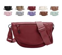 Solid Crescent Crossbody Bag for Women and Men Fashion Nylon Moon Bag,Adjustable Shoulder Strap for Outdoorsports,Yoga (burgundy)