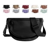 Solid Crescent Crossbody Bag for Women and Men Fashion Nylon Moon Bag,Adjustable Shoulder Strap for Outdoorsports,Yoga (black)