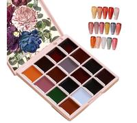 Solid Gel Nail Polish Palette, 16 Color Solid Gel Polish Palette, Fingernails Manicure Tool, Beginner Friendly Manicure Tool, Nail Decoration Manicure Kit, Easy To Use, Portable for Ceremony Dating