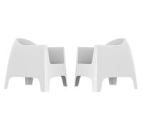SOLID - Lot de 2 fauteuils de salon d'extérieur blancs