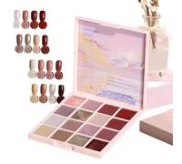 Solid Nail Gel Polish - 16-Colors Nail Cream Gel Polish Palette,Glossy Solid Nail Gel Polish Oil Painting Manicure Palette Nail Glue for Women