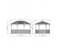 Kiosque En Bois "Pavilion" - 11.49 M² - 4.28 X 3.16 X 2.77 M - 16 Mm