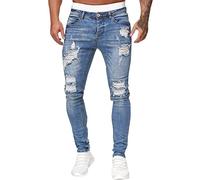 Solid Ripped Couleur Pantalons effilochés pour Hommes dégradé Jeans décontractés Trous lavés Pantalons pour Hommes Pyjama Homme Classe